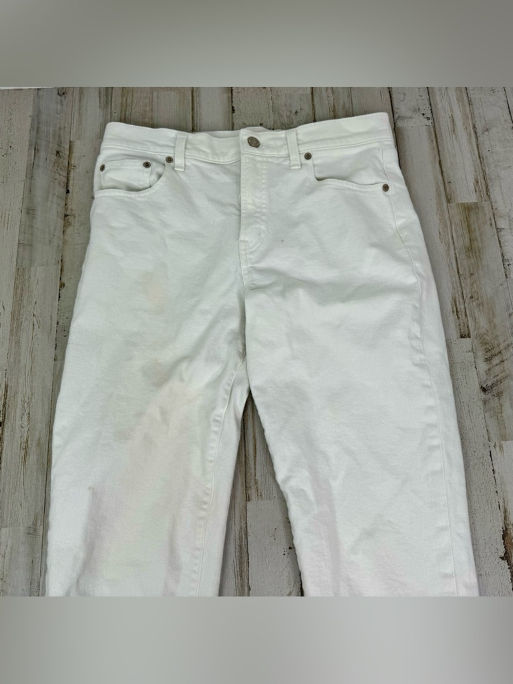 Gap Girlfriend Mid Rise Jean 27| 4T  White Jeans - Picture 2 of 12